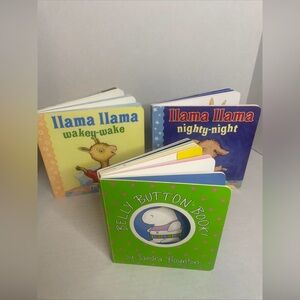 Board Books Lot Of 3. Llama Llama Wakey-wake and Nighty-night. Belly Button Book